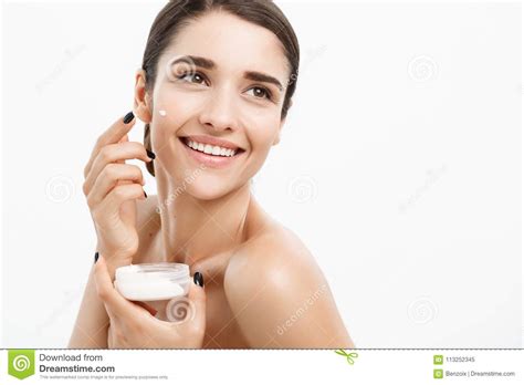 Beauty Youth Skin Care Concept Close Up Beautiful Caucasian Woman