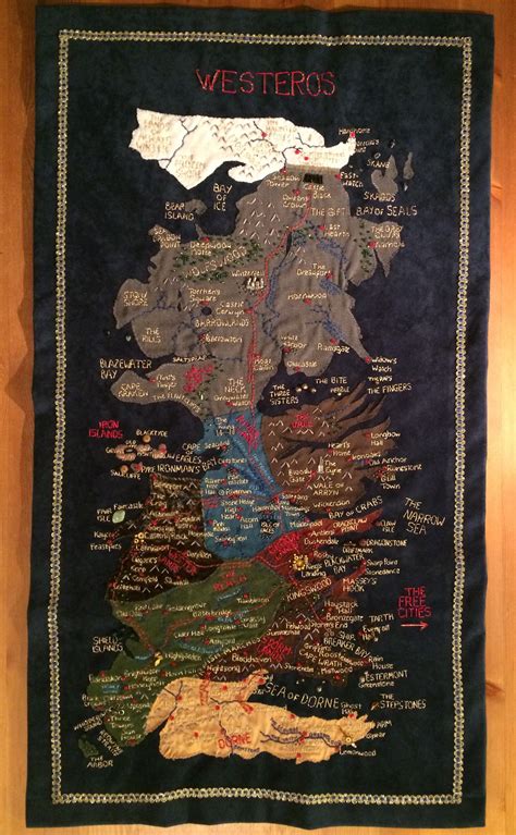 Game Of Thrones A Song Of Ice And Fire Westeros Map Map Quilt