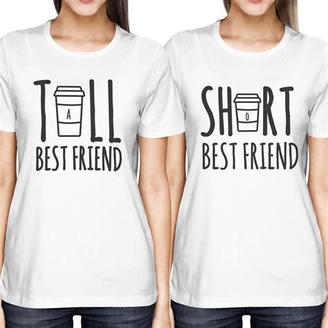 365 Printing Cute Best Friend Tall And Short Matching T Shirt Bff