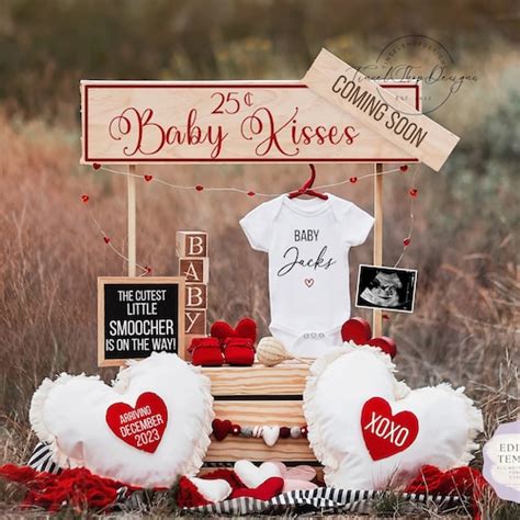 Valentines Day Pregnancy Announcement Digital Gender Etsy