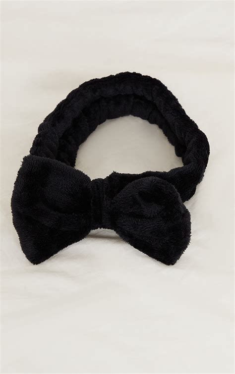 Fluffy Bow Headband Black Beauty Prettylittlething Ca