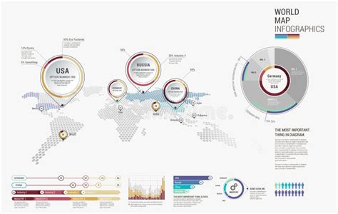 Set Of Infographics Elements World Map Diagrams Templates Stock