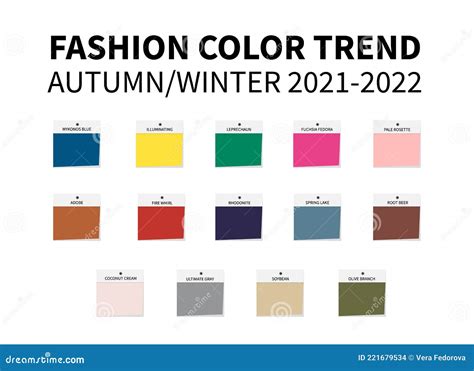Fashion Color Trend Autumn Winter 2021 2022 Trendy Colors Palette