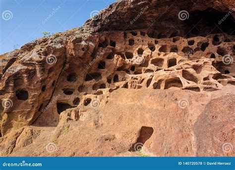 Cenobio De Valeron Archeological Site Aboriginal Caves In Grand