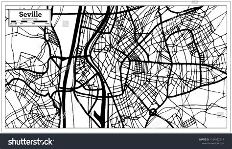Seville Spain City Map In Retro Style Outline Royalty Free Stock