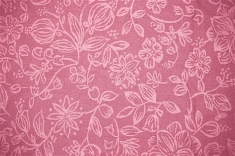 Coral Colored Fabric With Floral Pattern Texture Picture Free