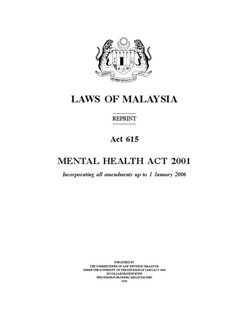 Lecturer, faculty of islamic contemporary studies, university sultan zainal made to the child act 2001, the key outcome of malaysia's ratification of the convention on the rights of the. Malaysia Mental Health Act 2001 | Psychiatric Hospital ...