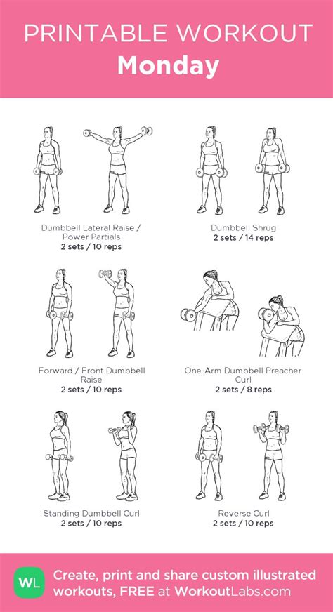Monday Gym Workout Plan For Women Monday Workout