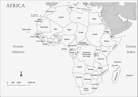 Mapa Político Da áfrica Para Colorir