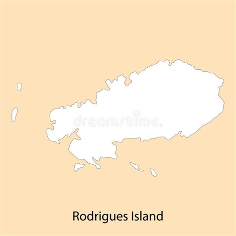 High Quality Map Of Rodrigues Island Is A Region Of Mauritius Stock