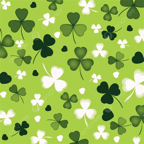 Design A Large Pattern Of Different Clover On St Patricks Day Background Background Pattern