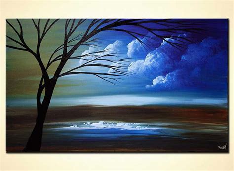 Painting For Sale Green Blue Landscape Tree Painting 6219