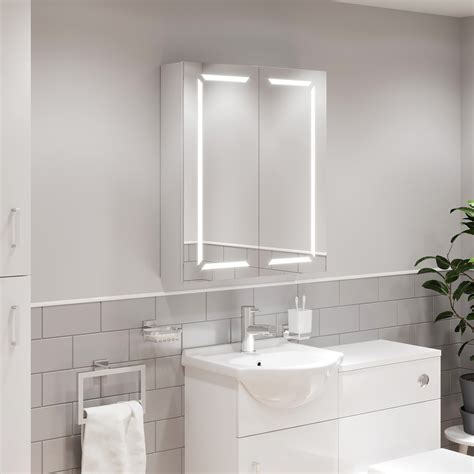 Modern Bathroom Cabinetled Mirror Wall Hung Illuminated Shaver Storage 600x700 Ebay