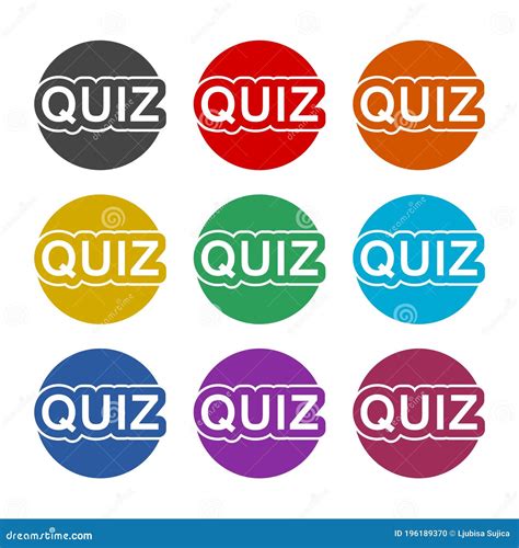 Quiz Circle Sign Icon Color Set Stock Vector Illustration Of