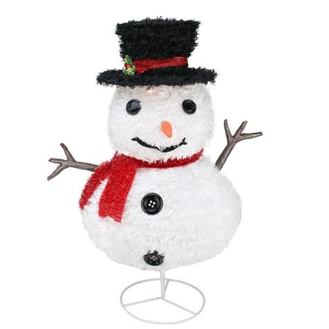 72 Pre Lit Glitter Snowman With Plaid Top Hat Outdoor Christmas