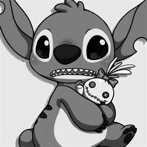 Black And White Cute Disney Lilo And Stitch Movie Stich