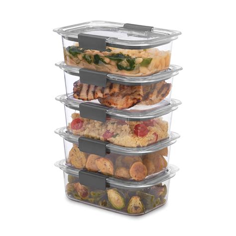This means that you don't have to take the food out to heat it up. Rubbermaid Brilliance Food Storage Containers, 3.2 Cup, 5 ...