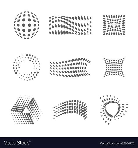 Halftone And Dots Logo Design Template Set Vector Image