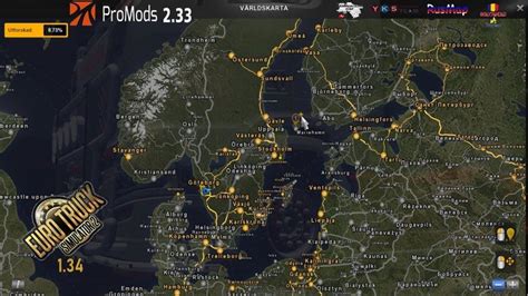 Ets2 Promods Big Map Setup With Background V122 134x V 122 Maps