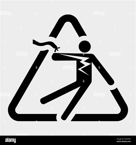 Electrical Shock Electrocution Symbol Sign Isolate On White Background