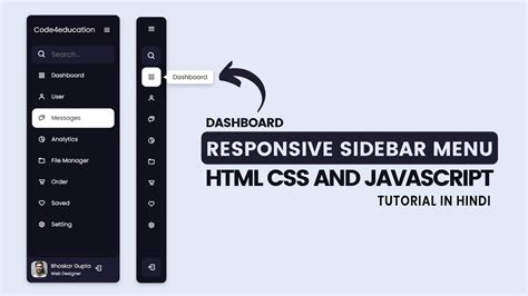 Responsive Dashboard Sidebar Menu Using Html Css And Javascript Hot Sex Picture