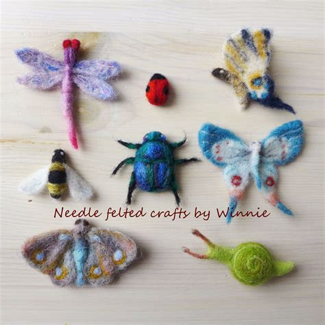 Needle Felted Insects And Butterflies Needle Felting Diy Felt Crafts
