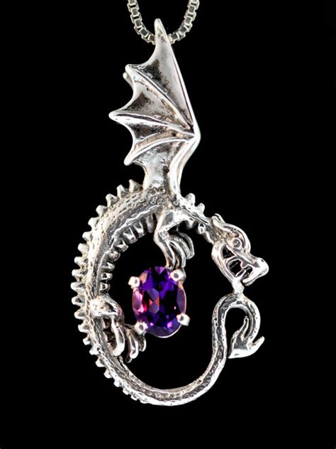Dragon Heart Pendant With Amethyst Jewelry