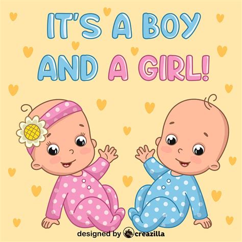 Twins Boy And Girl Vector Free Download Creazilla