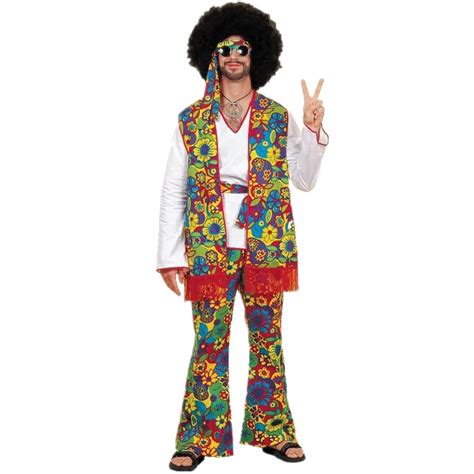 adult man retro 60s 70s hippie costume carnival party bar nightclub disco hippie cosplay fancy