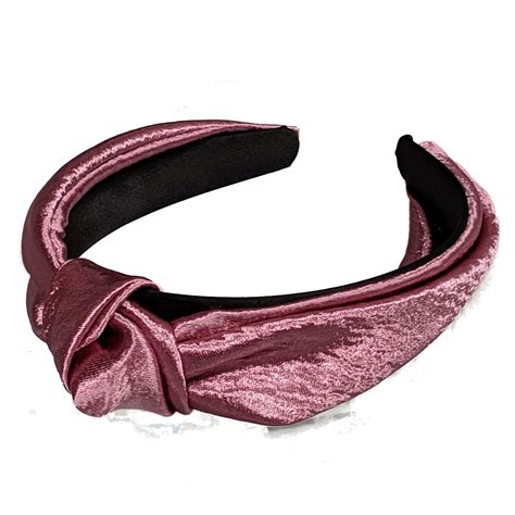 Ladies Pink Crushed Satin Knot Headband Alice Hair Band Ebay