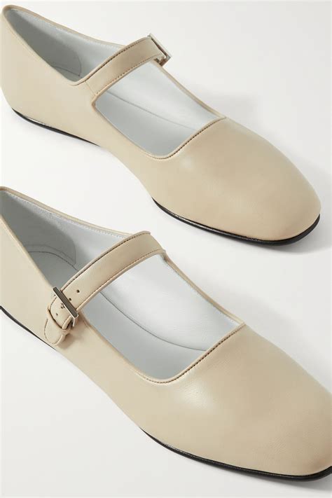 The Row Ava Leather Mary Jane Ballet Flats Net A Porter