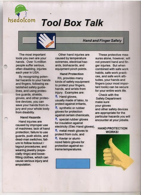 Very Useful Safety Toolbox Talk Handouts With 23 Different Topics