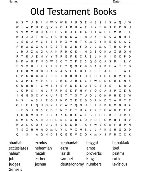 Old Testament Books Word Search Wordmint