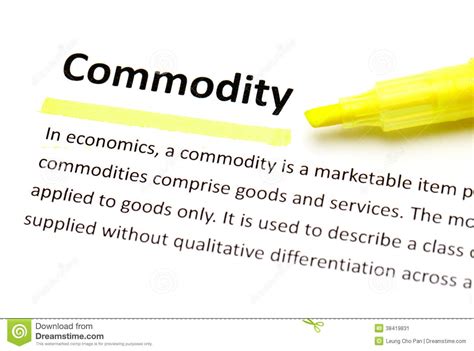 Definition Of Commodity Stock Image - Image: 38419831