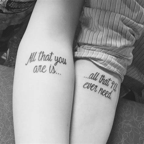 They can be worn by couples and people not in a romantic relationship, like siblings and friends. Love message - matching couple tattoos | Married couple ...