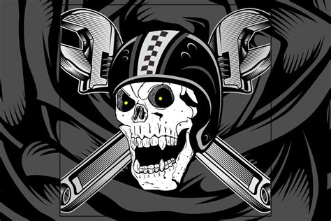 Vintage Biker Skull Emblem By Epicgraphic Thehungryjpeg