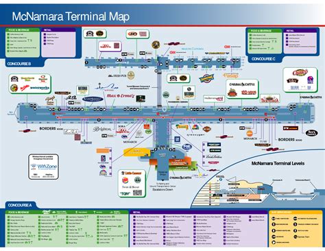 Dtw Airport Map Delta Tourist Map Of English