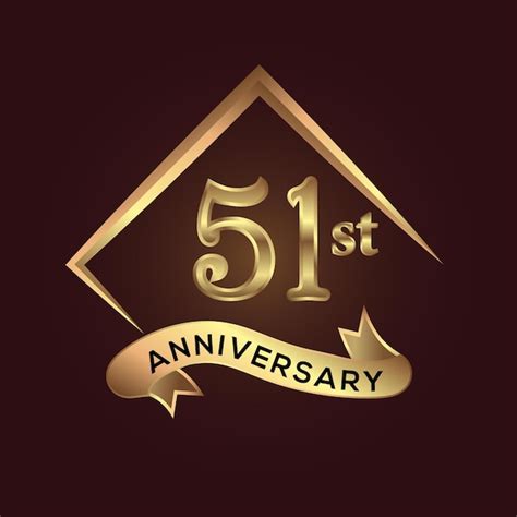 Premium Vector 51 Year Anniversary Celebration Anniversary Logo With