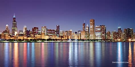 Chicago Skyline Sunset Night Reflections Hd Photography Manilow Suites