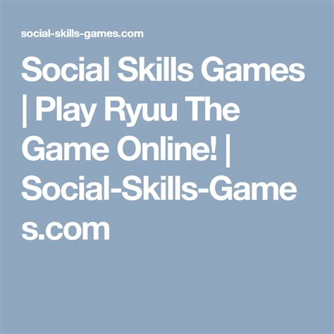 Set in an airport the game demonstrates appropriate social transactions, such as taking turns and how to entertain this site is for parents and teachers of children with moderate to severe autism. Social Skills Games | Play Ryuu The Game Online! | Social ...