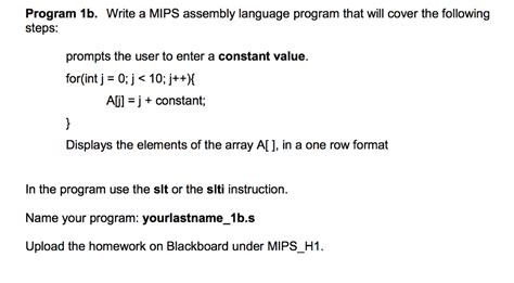 Solved Program 1b Write A MIPS Assembly Language Program Chegg Com