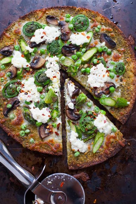 Spring Vegetable Pizza With Trader Joes Cauliflower Pizza Crust Kara