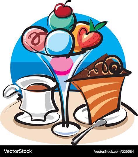 Ice Cream And Cake Royalty Free Vector Image Vectorstock