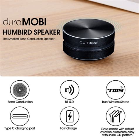 dura mobi wireless bt speaker bone conduction speakers mini portable loud stereo sound built in