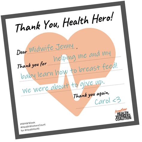 Health Worker Hero Thank You Note Campaign Frontline Health Workers