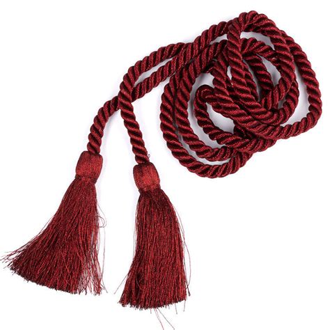 Burgundy Double Silk Thread Tassel Tie Back Wire Rope String