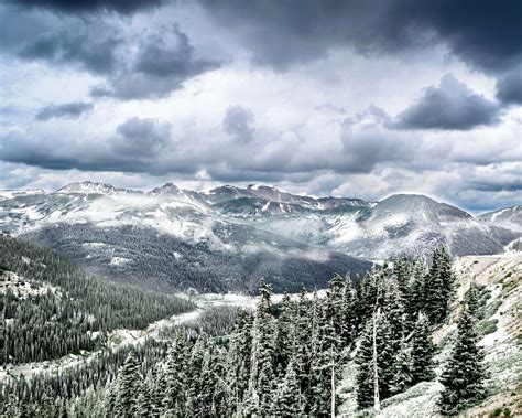Clouds Colorado Landscape Mountain Snow Snow Capped