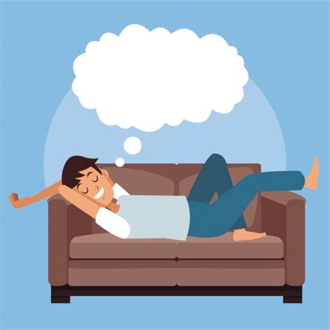 Cartoon Of The Man Sleeping On Couch Illustrations Royalty Free Vector
