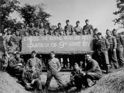 The 9th Armored Division Proudly Poses After Capturing The Only Intact