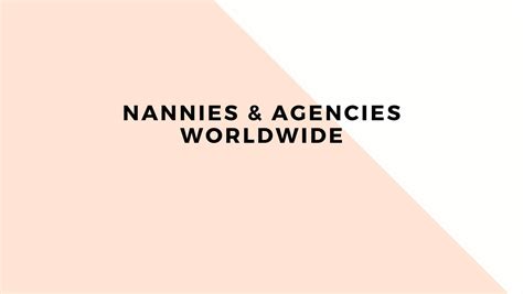 nannies and agencies worldwide